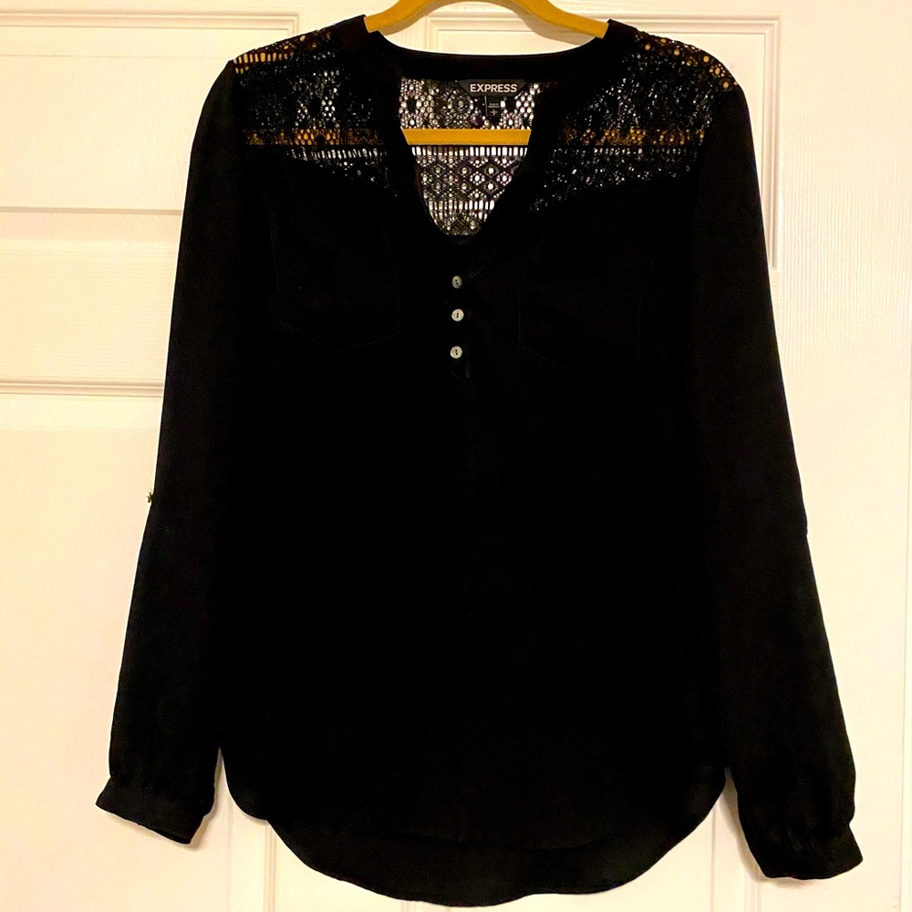 Express Black Lace Tunic